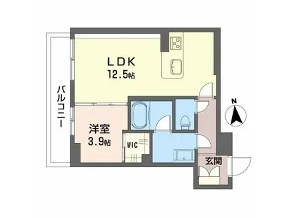 シャーメゾン江平ウエスト(1LDK/2階)の間取り写真