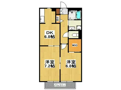 エタニティー(2DK/2階)の間取り写真