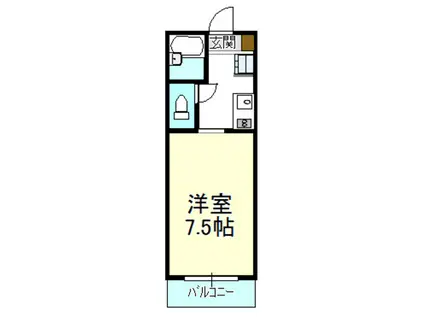 レジデンス城ヶ丘(1K/1階)の間取り写真