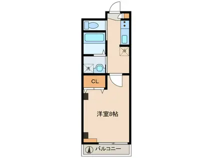 ビレッジ高津(1K/2階)の間取り写真