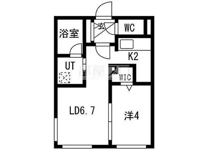 LICHTRARE琴似(1LDK/4階)の間取り写真