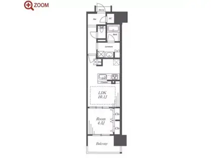 プレサンスジェネ新栄町駅前 葵(1LDK/13階)の間取り写真