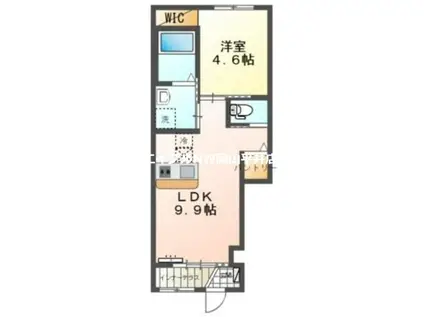 ウィステリアVII(1LDK/1階)の間取り写真