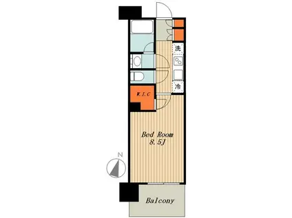 ブランシエスタ王子(1K/4階)の間取り写真