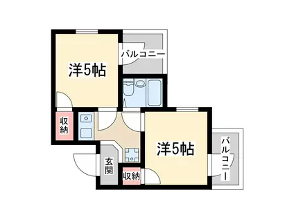 アメニティ新大阪2番館(2K/1階)の間取り写真