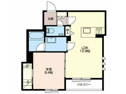 ラ レフィーノ(1LDK/2階)の間取り写真