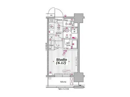 ガーラ・プレシャス川崎(1K/5階)の間取り写真