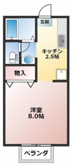 カルチャーハウス浦安(1K/2階)の間取り写真