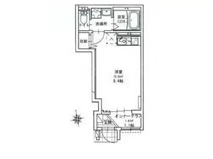 パークコート(ワンルーム/1階)の間取り写真