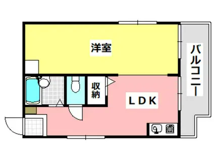 フラワー星見ハイツ(1LDK/4階)の間取り写真