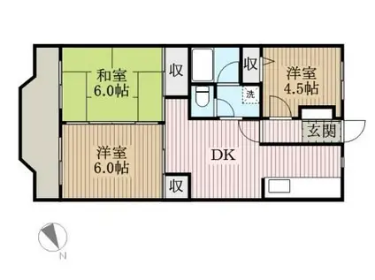 グレープ・パル(3DK/2階)の間取り写真