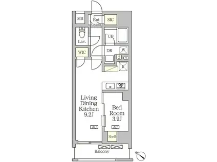 アジールコート松濤(1LDK/3階)の間取り写真