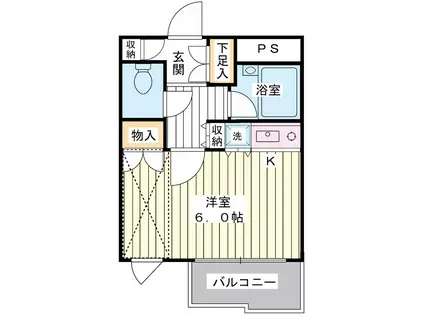 エステージ浦安(ワンルーム/2階)の間取り写真
