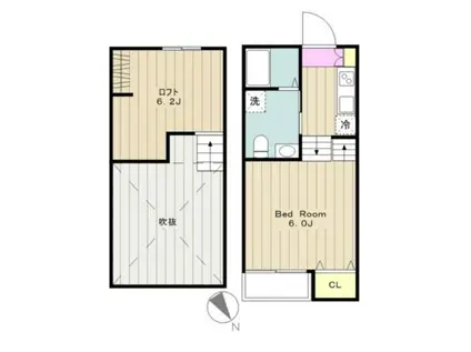 EINS アインス(1K/2階)の間取り写真