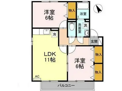 セジュール深川 A棟(2LDK/2階)の間取り写真