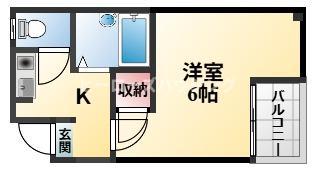 キャロル豊中(1K/2階)の間取り写真