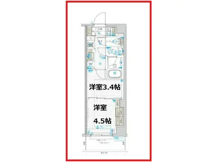 アルコバレーノ竹ノ塚(2K/1階)の間取り写真