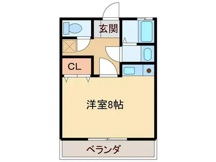 栄光マンション(1DK/3階)の間取り写真