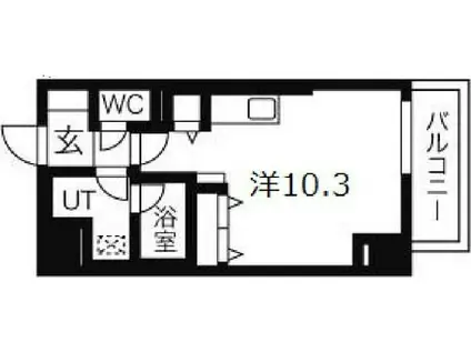 バロンドール(ワンルーム/13階)の間取り写真