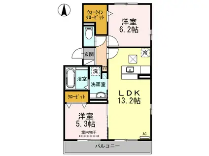 プルミエ(2LDK/1階)の間取り写真