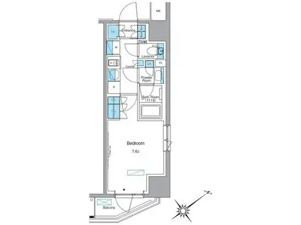 ルフォンプログレ赤塚(1DK/6階)の間取り写真