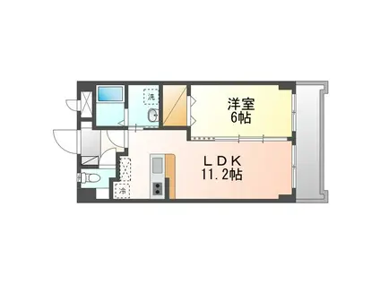 シュガーホーム(1LDK/1階)の間取り写真