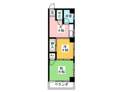 吉川マンション(2K/3階)の間取り写真