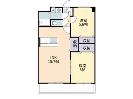 サンヒルズISHII(2LDK/5階)の間取り写真