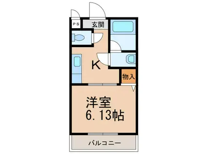 パインフィールド(1K/2階)の間取り写真