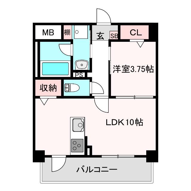 ペリドット長居公園(1LDK/5階)の間取り写真