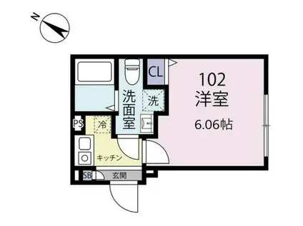 EXENTIA MOTOHASUNUMA(1K/3階)の間取り写真
