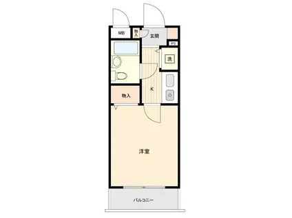 ヴァンハウス寺尾(1K/2階)の間取り写真