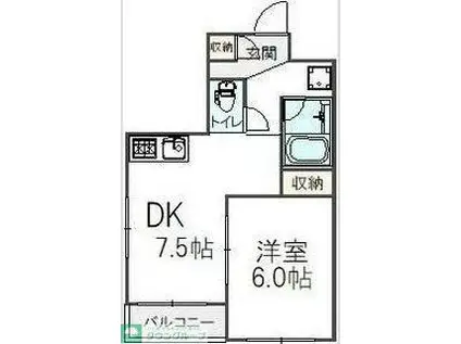 アクロポリス亀有(1DK/3階)の間取り写真