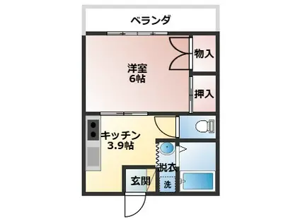 第3コーポヴィラ(1K/3階)の間取り写真