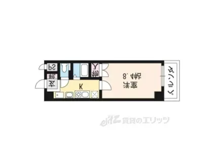 ヴィアーレ四条大宮(1K/9階)の間取り写真