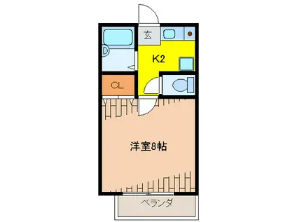 ハイツレジーナ(1K/2階)の間取り写真