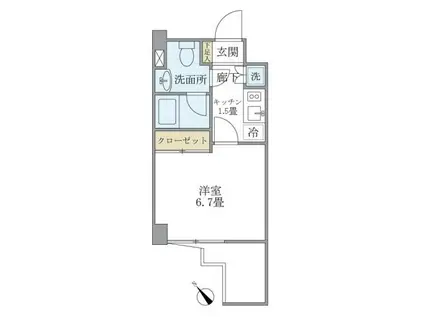 KDXレジデンス門前仲町(1K/5階)の間取り写真