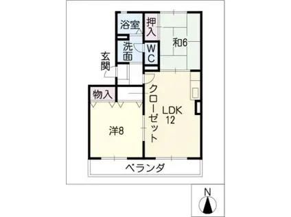 七郷パストラル(2LDK/3階)の間取り写真
