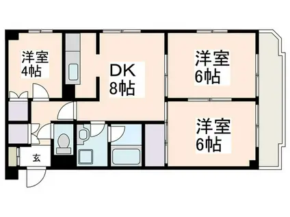 パストラル藤が丘第2(3DK/2階)の間取り写真