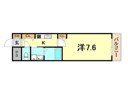 プレジール灘(1K/10階)の間取り写真