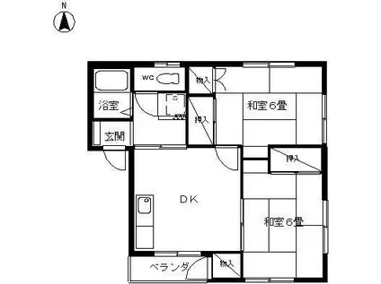 アントパレス(2DK/1階)の間取り写真