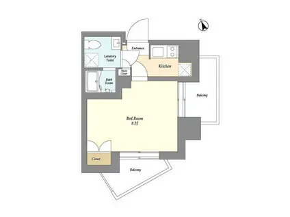 V-MUSIC蒲田(1K/4階)の間取り写真