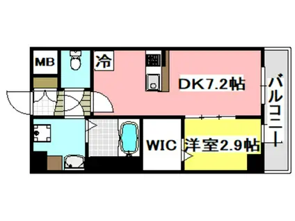 ファーストフィオーレ吹田ウインズテラス(1DK/2階)の間取り写真