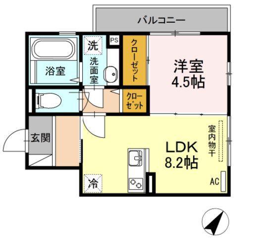 マノワールヤエ(1LDK/2階)の間取り写真