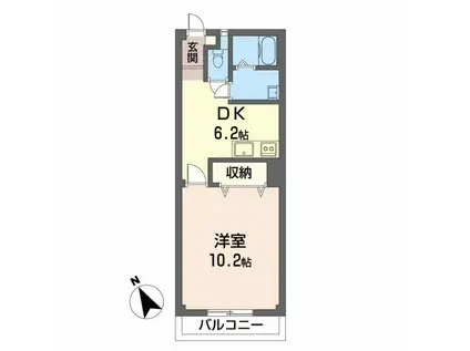 ポルチーニ(1DK/2階)の間取り写真