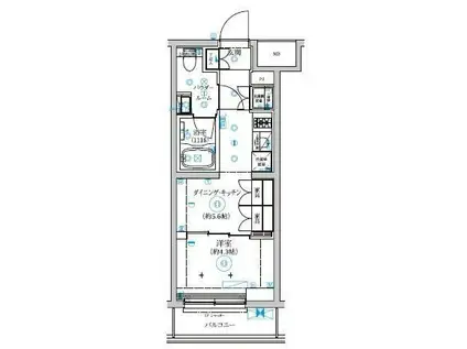 セジョリ武蔵小杉(1DK/5階)の間取り写真