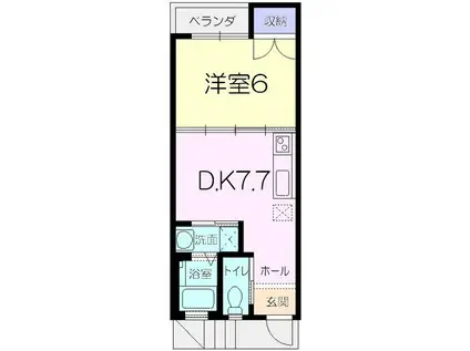 AZUR(1DK/1階)の間取り写真