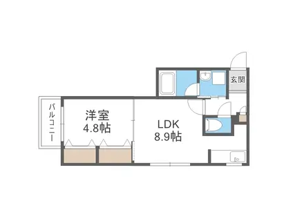 プライムスクエア琴似(1LDK/3階)の間取り写真