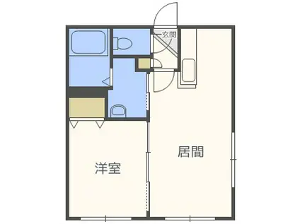 ティアラ学園前(1LDK/4階)の間取り写真