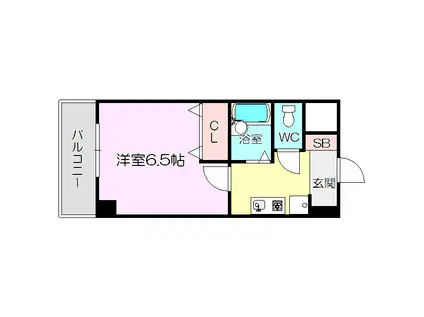 おおきに新大阪駅前サニーアパートメント(1K/8階)の間取り写真